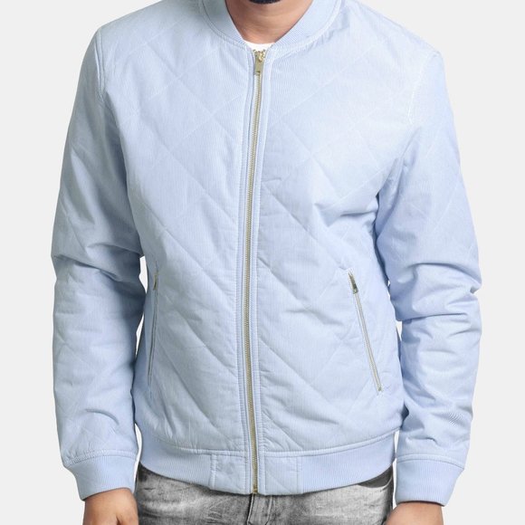 OLGYN Other - OLGYN Men Padded Quilted Light Blue Bomber Jacket